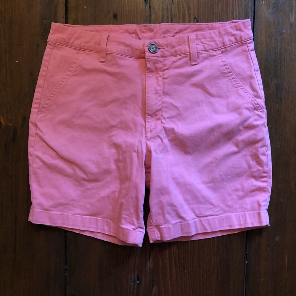 Good Condition Mens Small Chubbies 7” Inseam Red Flat Front Stretch Shorts